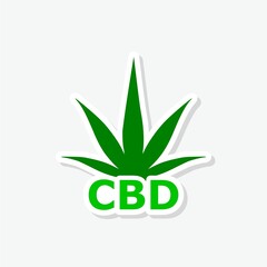 CBD cannabidiol sticker icon isolated on white background