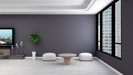 modern office lobby waiting room for company logo mockup