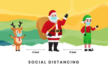 Fototapeta premium corona and social distancing info graphic