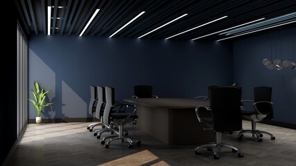 modern office meeting room for company wall logo mockup