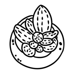 Hygge potted cactus plant doodle top view. Comic style cozy lagom scandinavian style succulent isolated image