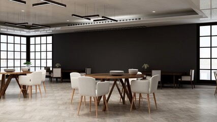 luxury restaurant 3d design interior for wall mockup