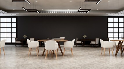 luxury restaurant 3d design interior for wall mockup