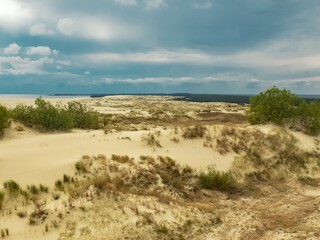 Fototapeta na wymiar Curonian Spit is a nature reserve. Unique sand dunes on the Baltic coast.