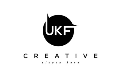 UKF creative circle letters logo design victor - obrazy, fototapety, plakaty