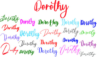 Fototapeta na wymiar Dorothy Girl Name in Multi Fonts Typography Text