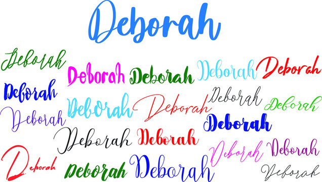 Deborah Girl Name in Multi Fonts Typography Text