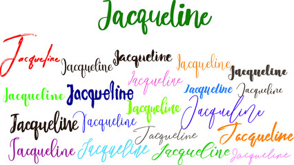 Jacqueline Girl Name in Multi Fonts Typography Text