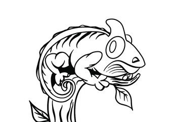 chameleon logo vector