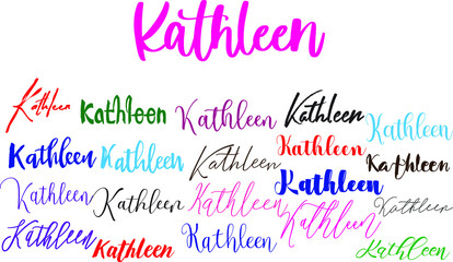 Kathleen Baby Girl Name in Multiple Font Styles Typography Text