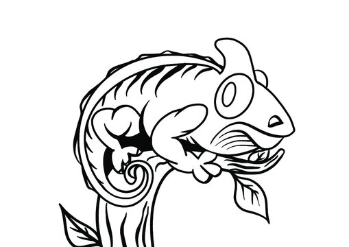 chameleon logo vector