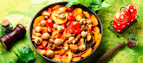 Ragout with meat and vegetables