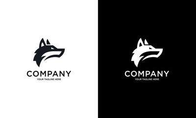 elegant head wolf profile drawing art logo design template illustration inspiration