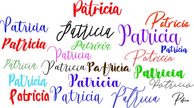 Patricia Baby Girl Name in Multiple Font Styles Typography Text