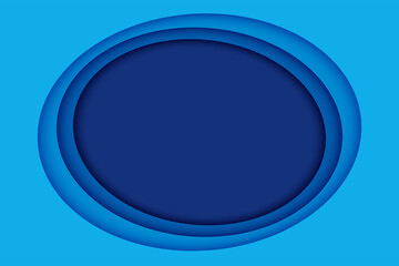 Blue paper layer abstract background. Paper cut layered circle with space for text.