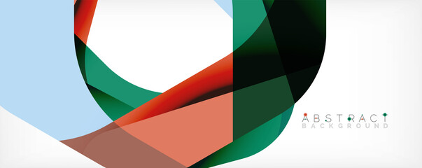 Obraz premium Minimal abstract background - color overlapping shapes on white with shadow lines. Vector Illustration For Wallpaper, Banner, Background, Landing Page