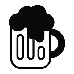 beer black filled outline icon, Merry Christmas and Happy New Year icons for web and mobile design.