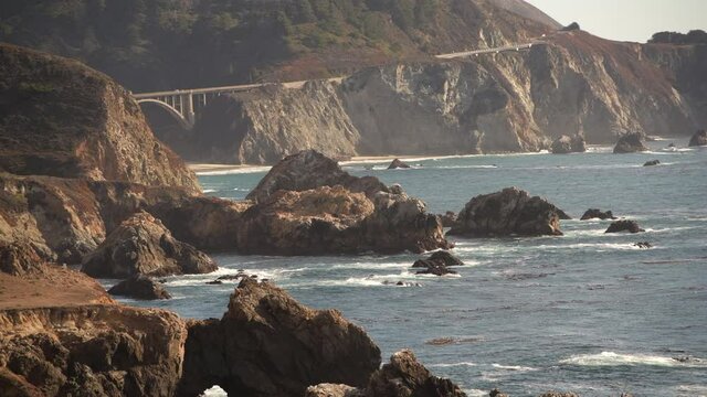 California Coastal Highway 1 and the Pacific Ocean