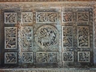 carving at hoysala temple karnataka india