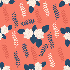 Naklejka premium Beautiful Flower seamless pattern background