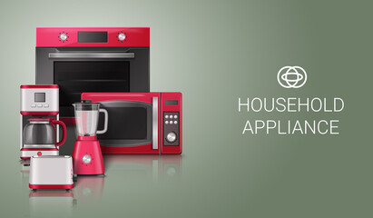 Household Appliance Realistic Composition