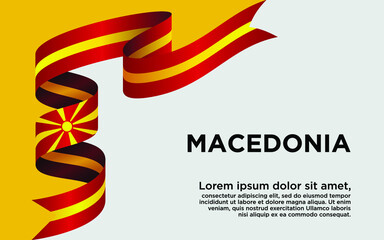 Happy Independence Day. Waving ribbon with Flag of Macedonia, Template for Independence day. logo vector template