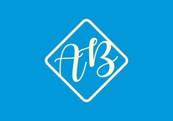 Initial letter AB in square shape
