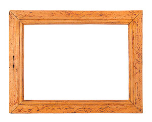 Old wood frame on wthite background