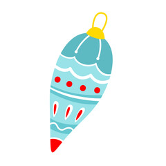 Christmas tree toy. Isolated vector illustration.