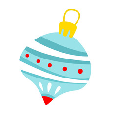 Christmas tree icicle. Isolated vector illustration.