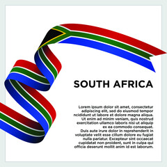 Happy Independence Day. Waving ribbon with Flag of South Africa, Template for Independence day. logo vector template