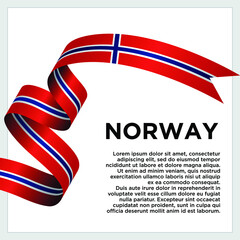 Happy Independence Day. Waving ribbon with Flag of Norway, Template for Independence day. logo vector template