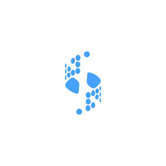 S Letter Pixel Motion Logo Design Template