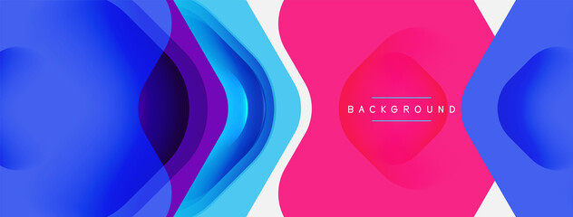 Color arrow shapes on white backdrop. Minimal geometric abstract background. Vector illustration for wallpaper banner background or landing page