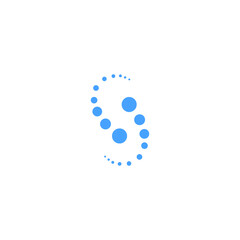 Letter S logo design template,Technology abstract dot connection cross vector logo icon circle logotype