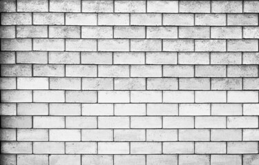 black and white brick wall texture for striped background copy space.