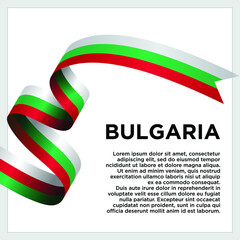 Happy Independence Day. Waving ribbon with Flag of Bulgaria, Template for Independence day. logo vector template