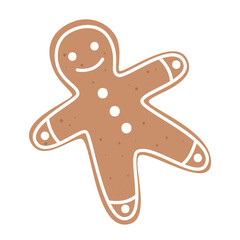 Gingerbread man cookie. Isolated on white.