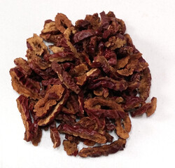 Dried slice jujube fruits on white background
