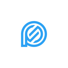 Letter SP PS S P Logo Design Simple Vector