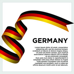 Happy Independence Day. Waving ribbon with Flag of Germany, Template for Independence day. logo vector template