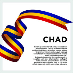 Happy Independence Day. Waving ribbon with Flag of Chad, Template for Independence day. logo vector template