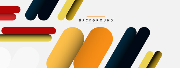 Abstract background. Round shapes, lines compositions on grey backdrop. Vector illustration for wallpaper banner background or landing page