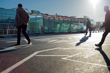 Naklejka premium Crossing the street in Dubin