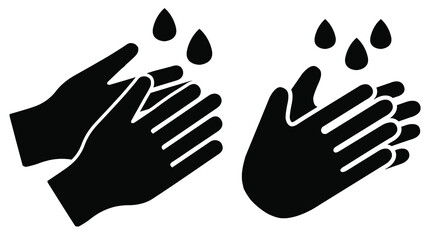 Obraz premium Hand wash set flat icon symbol. for preventing coronavirus covid-19 concept 