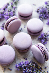 French macarons with lavender flavor