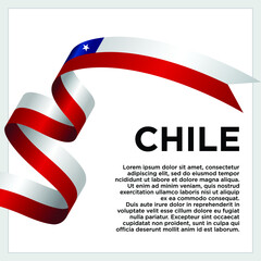 Happy Independence Day. Waving ribbon with Flag of Chile, Template for Independence day. logo vector template