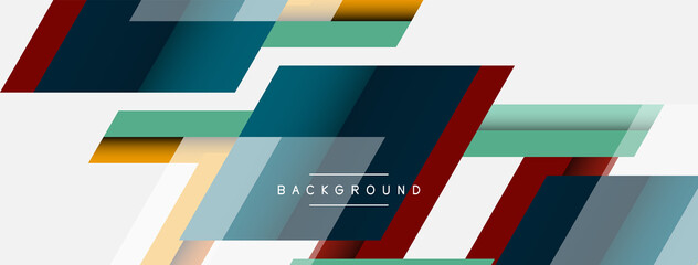 Obraz premium Vector background. Abstract overlapping color lines design with shadow effects. Illustration for wallpaper banner background or landing page