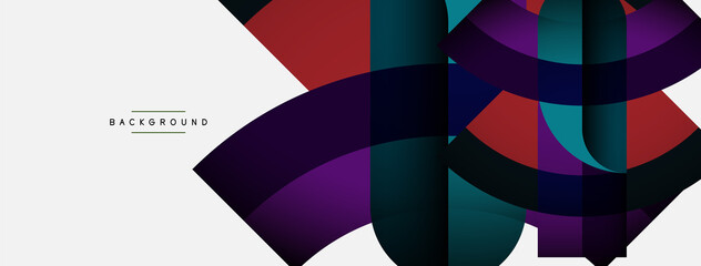 Obraz premium Trendy shapes, color minimal design composition, lines and shadows for wallpaper banner background or landing page