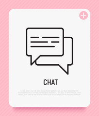 Chat thin line icon, two speech bubbles. Modern vector illustration.